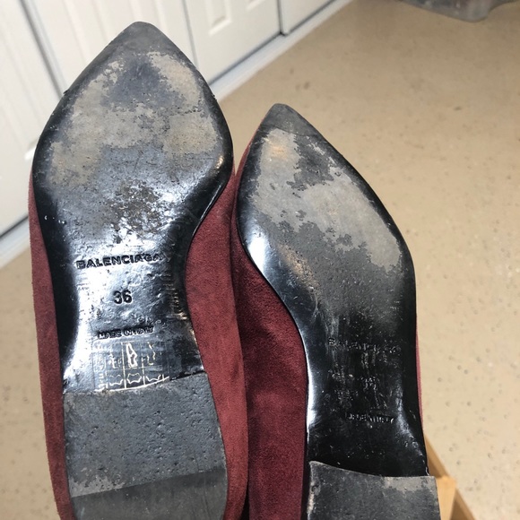 Balenciaga wine suede flats - Picture 2 of 5